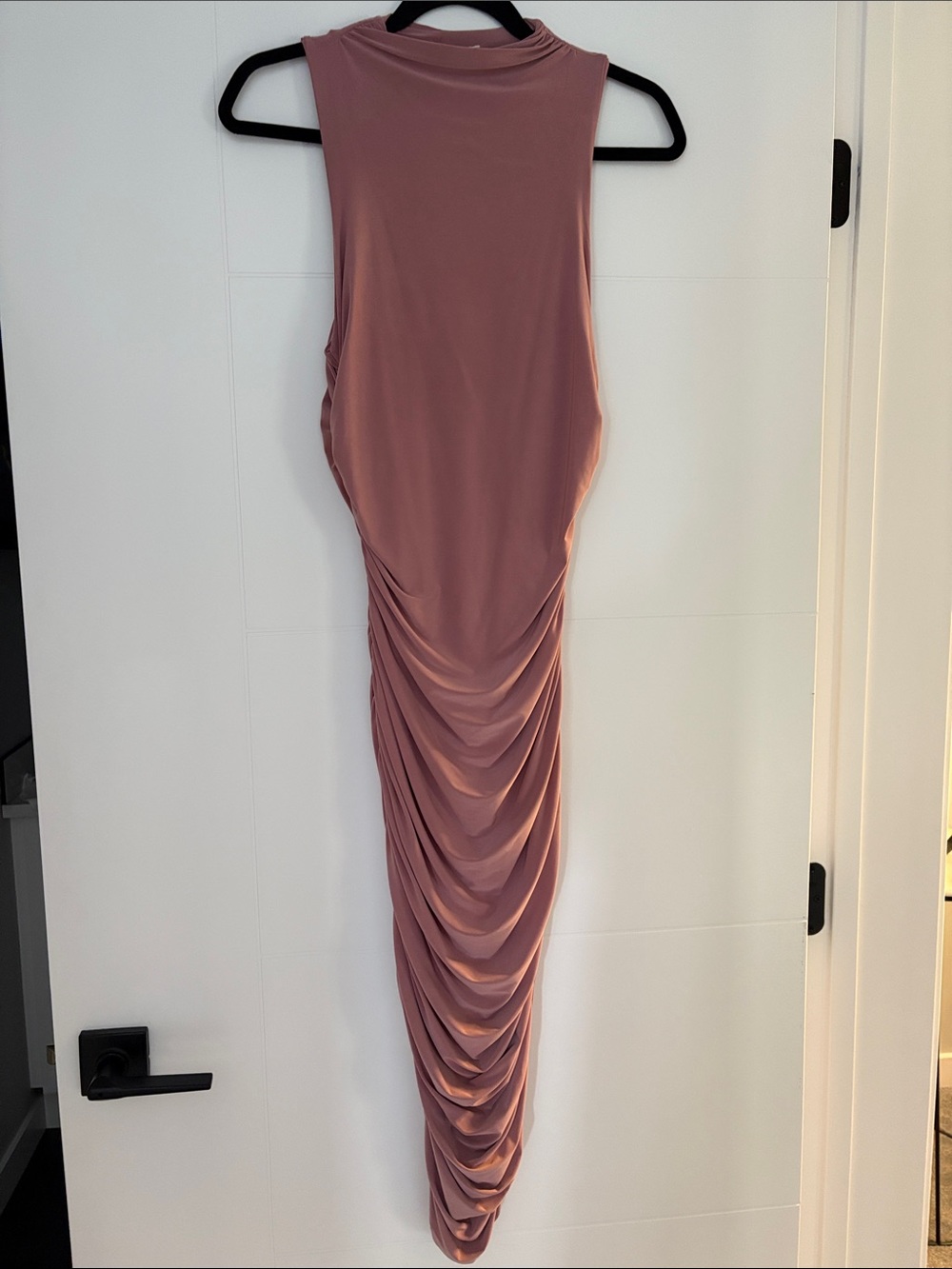 Sleeveless Ruched Dress in Dusty Rose!